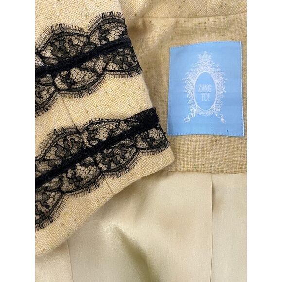 Zang Toi Dress & Jacket XS/S 100% Cashmere Lace Trim Extra Small - Small - Picture 9 of 11
